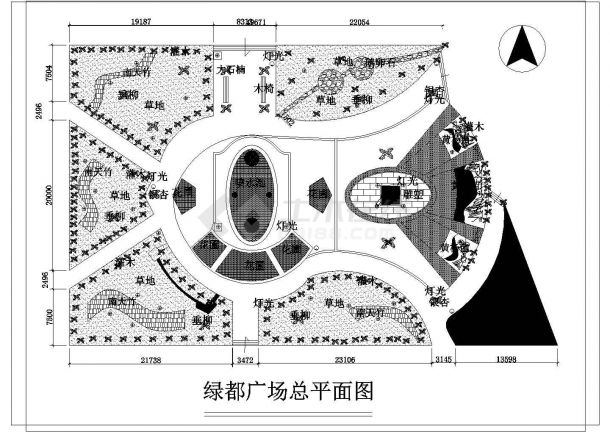 某公園廣場CAD景觀綠化平面設計圖與動畫制作解析